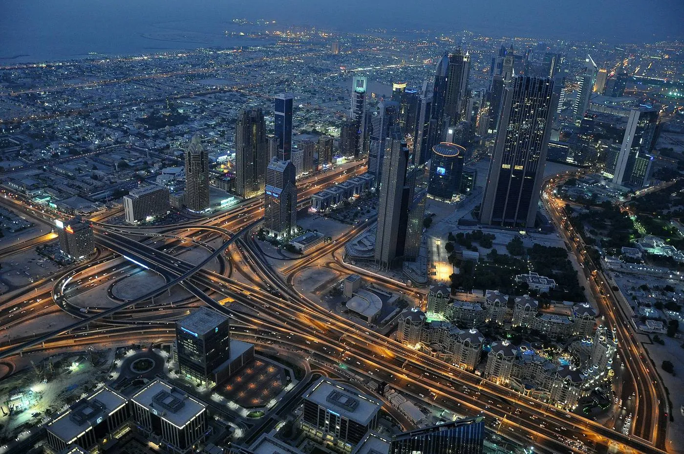 Dubai business district from above