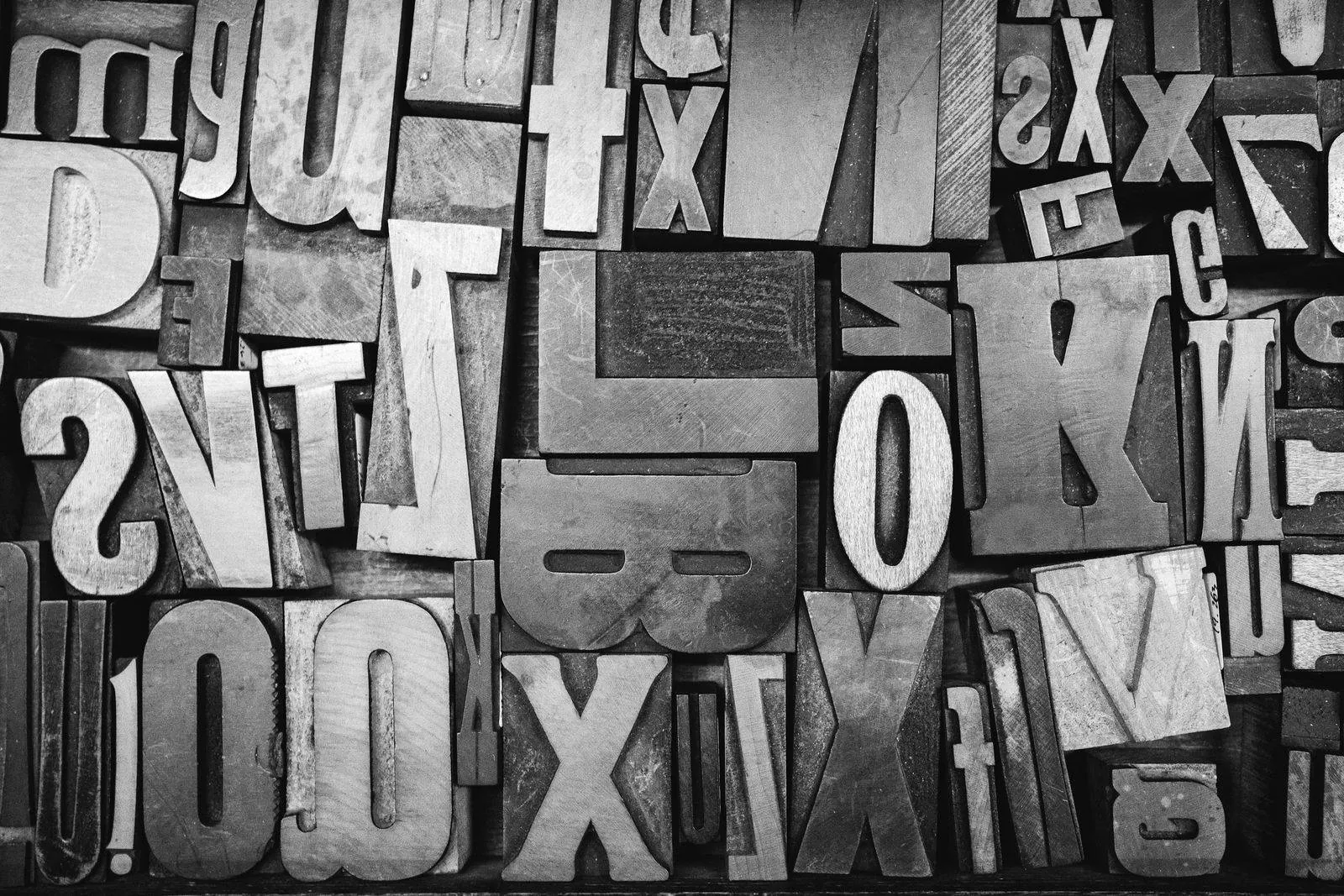 Letterpress letters and numbers