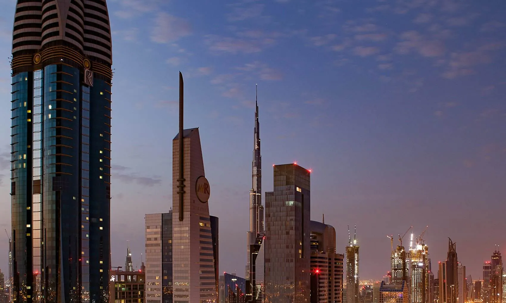 Dubai skyline at dusk